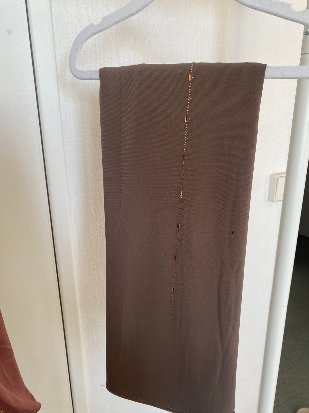 HIJAB STRASS MARRON FONCÉ
