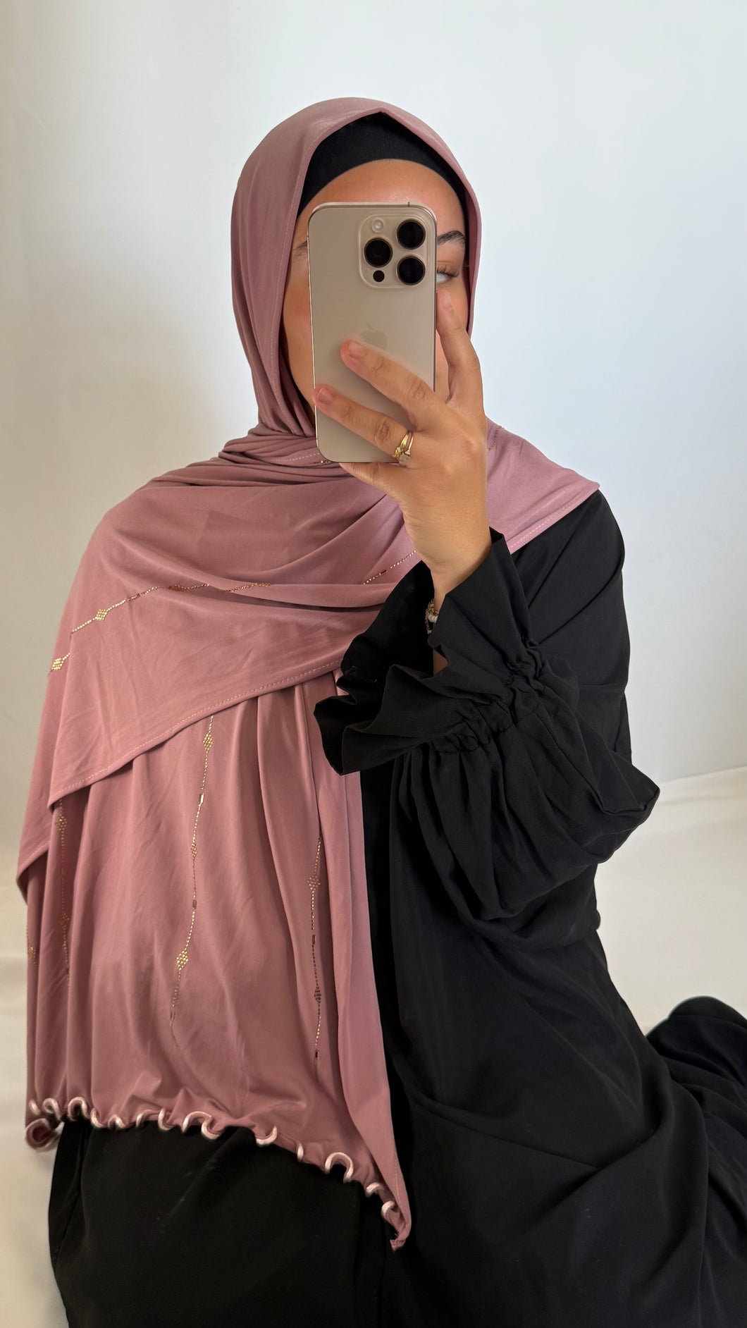 HIJAB JERSEY PREMIUM STRASS ONDULÉ MAUVE