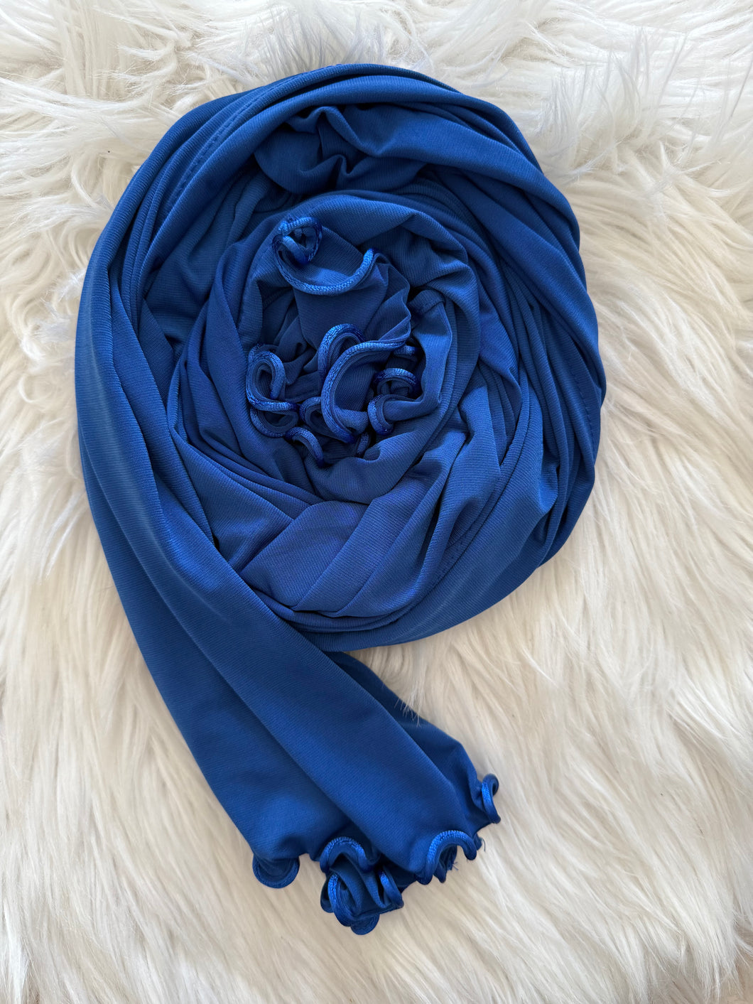HIJAB JERSEY PREMIUM BLEU ROI ONDULÉ