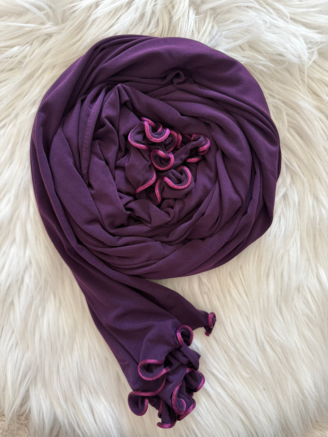 HIJAB JERSEY PREMIUM PRUNE ONDULÉ