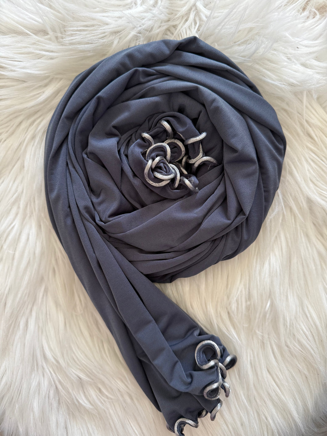 HIJAB JERDEY PREMIUM GRIS ANTHRACITE ONDULÉ